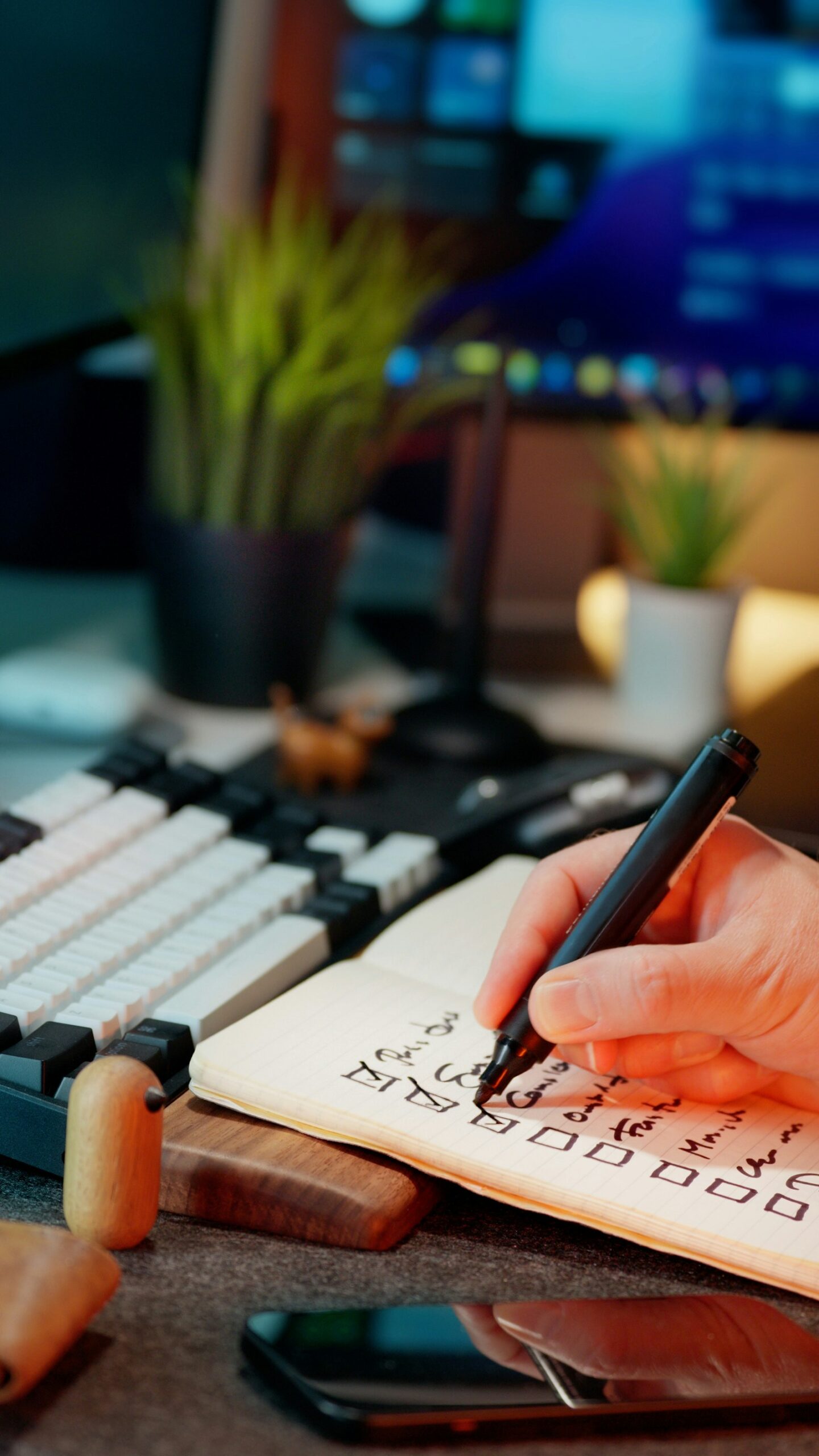Caderno com checklist sendo preenchido, representando o teste de um plano de disaster recovery