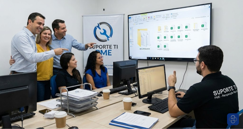 Pequena empresa recuperando arquivos após incidente com suporte de TI para pequenas empresas Pequena empresa recuperando arquivos após incidente com suporte de TI para pequenas empresas